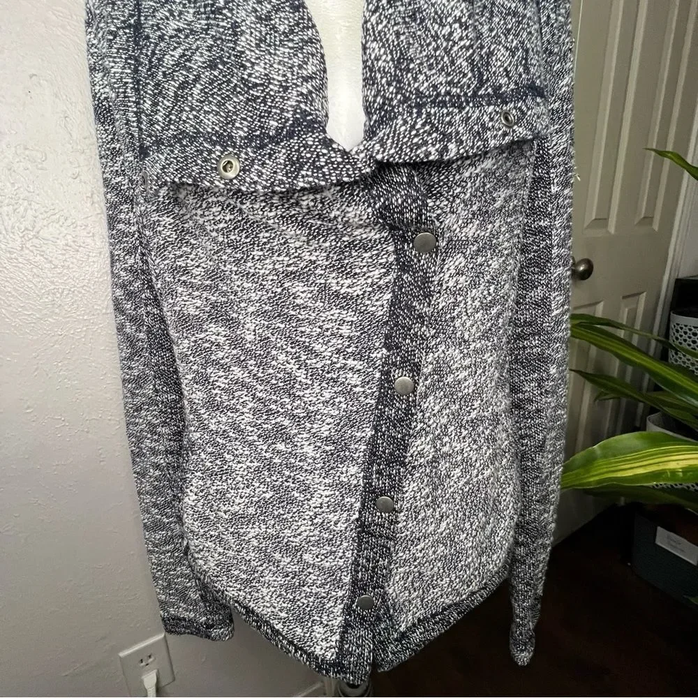 Saturday Sunday Blue White Marled Knit Academia Tennis Prep Women's Jacket Sz S - Picture 5 of 11